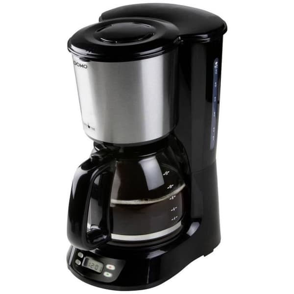 DOMO DO1065K Kaffebryggare svart, rostfritt stål Antal koppar=12 display, timer, glaskanna