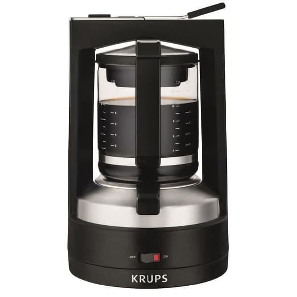 KRUPS - Tryckkaffebryggare - 12 koppar - 850W - 1 L tank - svart - T8