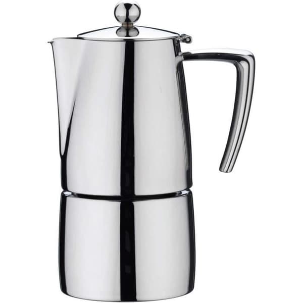 Café Stål Art Deco Cafetière Italienne i Rostfritt Stål 1810,10 Espresso Tassar