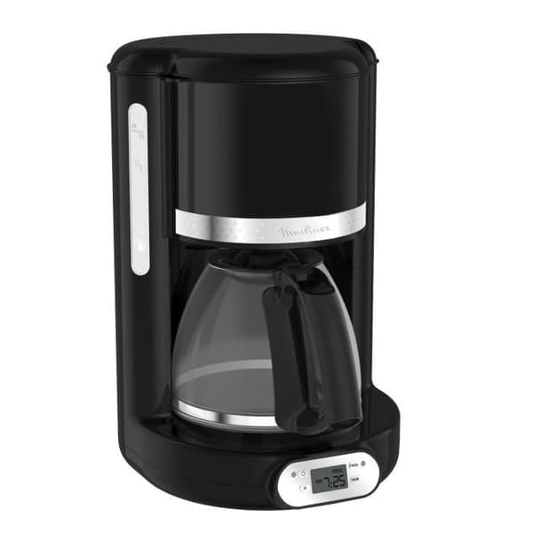 MOULINEX Soleil programmerbar filterkaffebryggare - 10/15 koppar - 1,25 L glaskanna - 1000 W - Svart