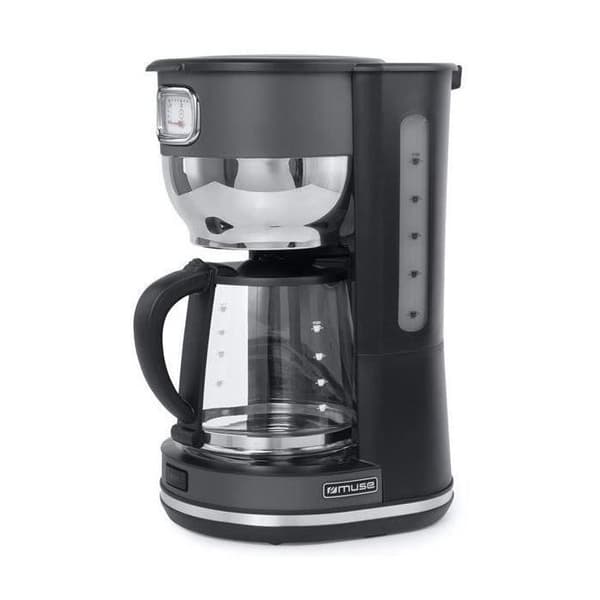 Filterkaffebryggare - MUSE - MS220DG - 10 koppar - 1000W - Grå/Inox