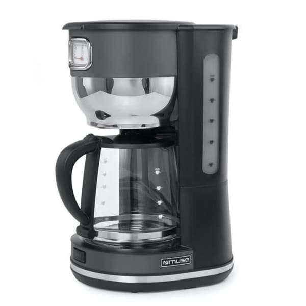 Filterkaffebryggare - MUSE - MS220DG - 10 koppar - 1000W - Grå/Inox