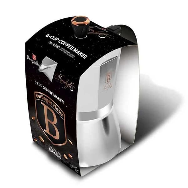 Moka-kanna - BERLINGERHAUS - Moonlight Edition - 6 koppar - Aluminium - Kompatibel med gas och elektricitet