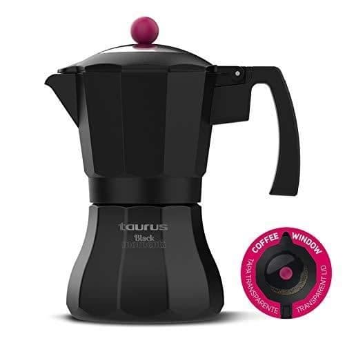 TAURUS BLACK MOMENTS 6 - ITALIENSK KAFFEMASKARE, 6 KOPPAR, BAS OCH FILTER