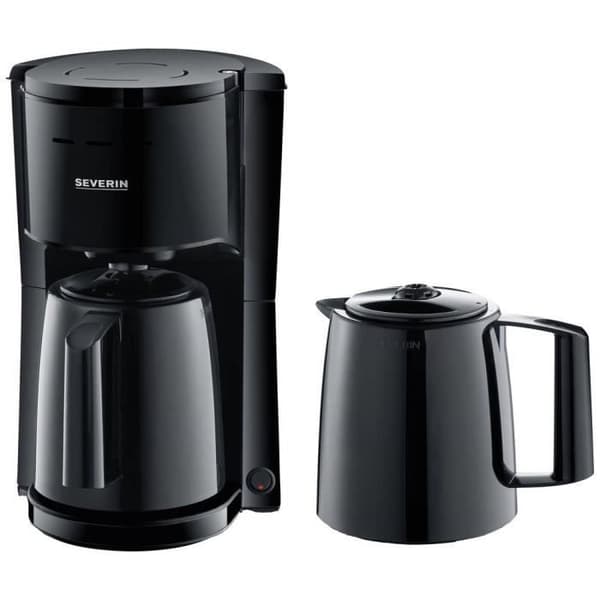 Severin KA 9307 Svart kaffebryggare Antal koppar=8 värmeavvisande kanna