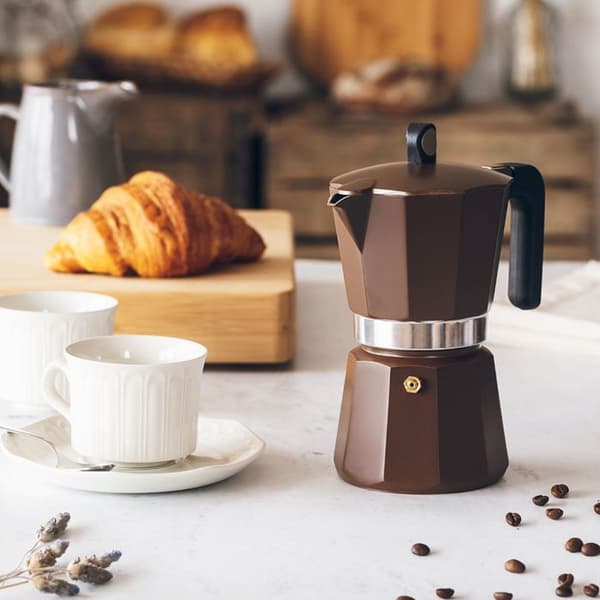 Cafetière Italien - Monix - NY KRAM - 9 koppar - Grädde - Kompatibel med malet kaffe