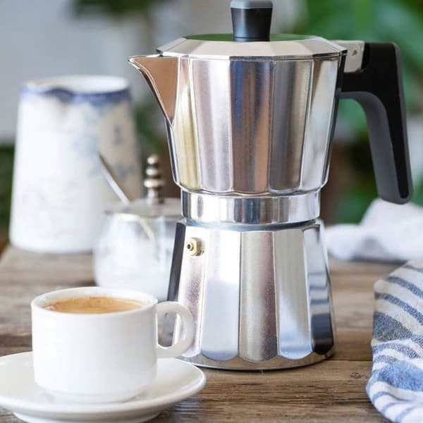 Italiensk kaffebryggare - BRA 8542 - 9 koppar - Aluminium - Silver - Passar alla typer av kök