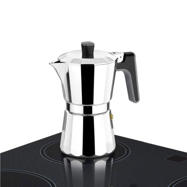 Italiensk kaffebryggare - BRA 8542 - 9 koppar - Aluminium - Silver - Passar alla typer av kök