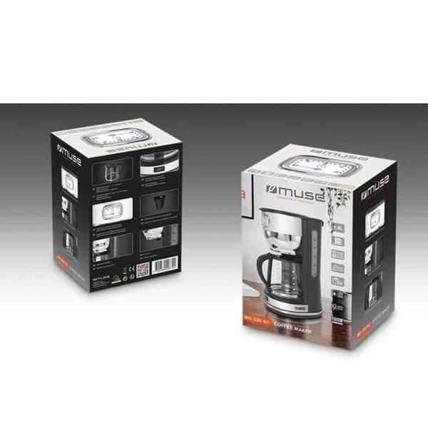 Filterkaffemaskin - MUSE - MS220SC - 10 koppar - 1000W - Kräm/Inox