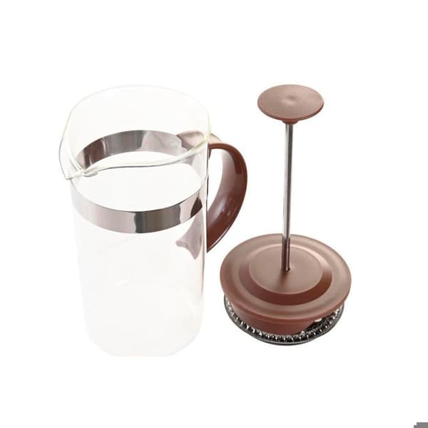 Fransk presskaffebryggare - DKD Home Decor - Borosilikatglas - Rostfritt stål - 2 koppar - Brun