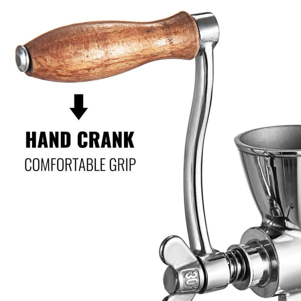 manuell kaffekvarn med stabil bordsklämma, justerbar finhet, ergonomisk handvev, lätt att ställa in, olika användningsområden