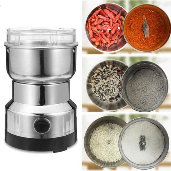Elektrisk kaffekvarn - Ej specificerad - 220V - Rostfritt stål - Mal kryddor - Genomskinligt lock