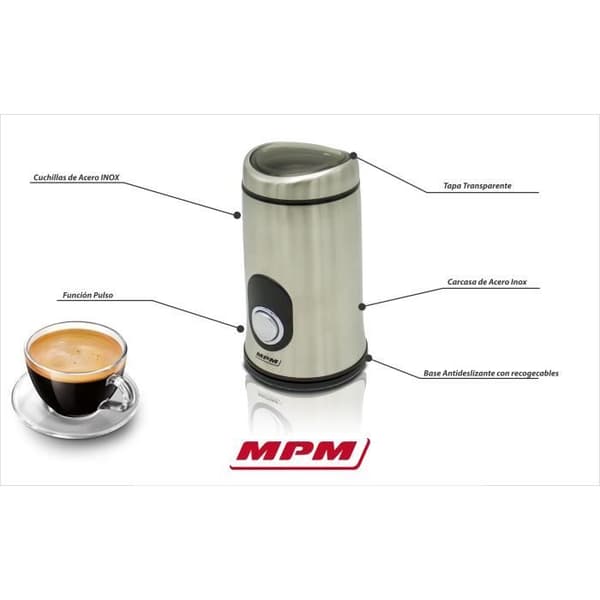 Kaffekvarn - MPM - MMK-02M - Rostfritt stål - 50g kapacitet - 150W effekt