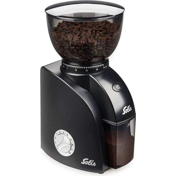 Elektrisk kaffekvarn - Kaffebönkvarn - Skydd mot statiskt kaffe - Svart - Solis Scala Zero Static 1662