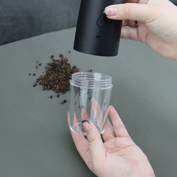 INF Elektrisk pepparkvarn - uppgraderad USB-laddningsbar, svart (enkel) Svart