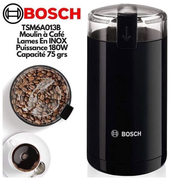 Kaffekvarn - BOSCH - 180 W - Rostfritt stålblad och skål - Kapacitet 75 g