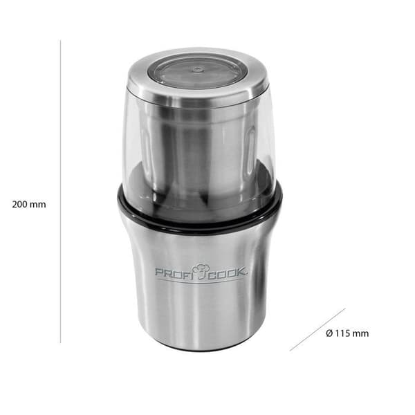 Kaffekvarn - ProfiCook - KSM1021 - 200 W - Silver - Elektrisk hackare