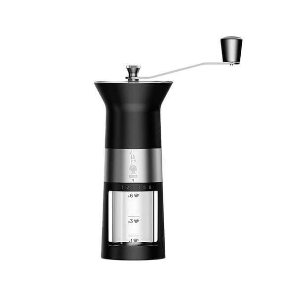 Bialetti Manuell Kaffekvern – Keramisk Kvern, Justerbar Malingsgrad, 80g Kapasitet