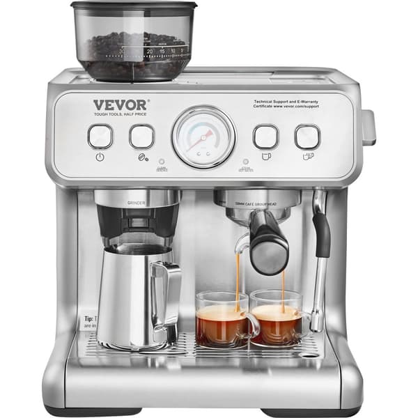 VEVOR Espressomaskin, 15 Bar Högtryckspump, 2,8L Vattentank, Kompakt Design
