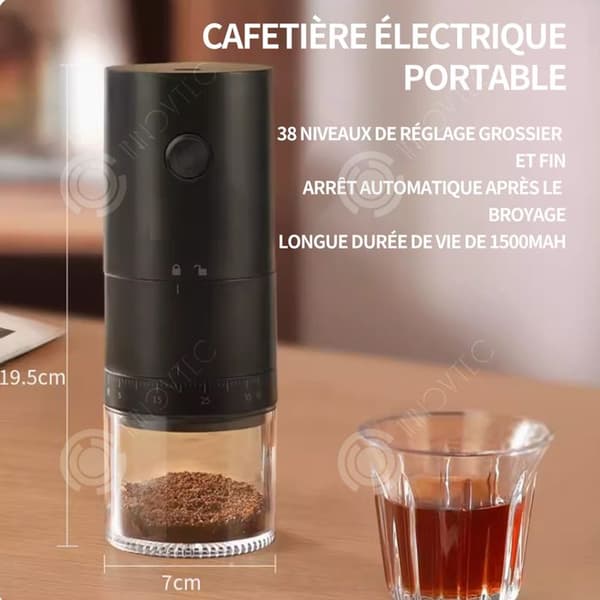 INN Elektrisk kaffekvarn 500ml kaffebönkvarn Elektrisk bönkvarn USB uppladdningsbar portabilitet Moul