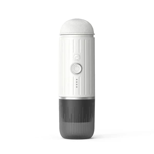 Bärbar Elektrisk Mini Kaffemaskin, Bekväm för Resor, Uppladdningsbar Design,VIT