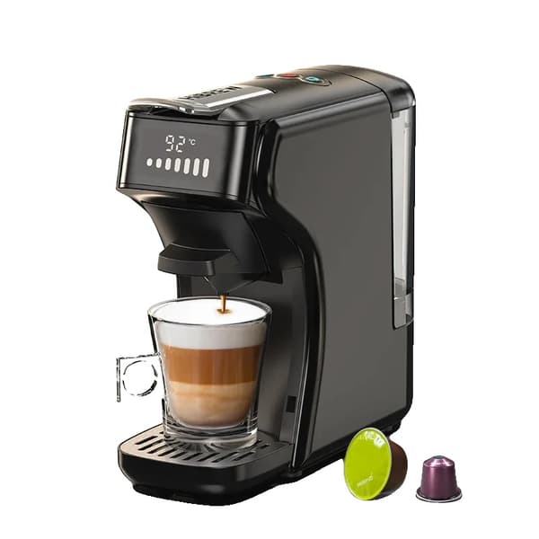 HiBREW Kaffemaskine, Alsidig Espresso & Cappuccino, Kompakt Design,H1B Sort, EU