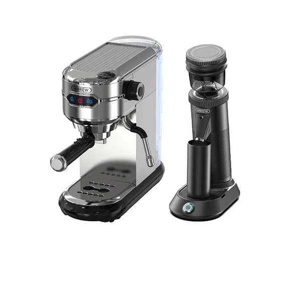 HejBREW Espresso Kaffebryggare, 20 Bar Pumptryck, Rostfritt Stål Hus,H11G5 Jug Mat Tamper, EU