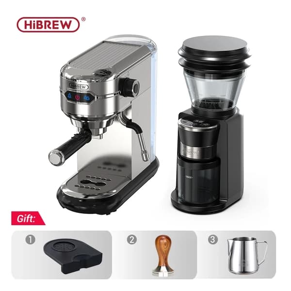 HejBREW Espresso Kaffemaskine, 20 Bar Pumpe Tryk, Rustfrit Stål Hus,H11G3 Jug Mat Tamper, EU