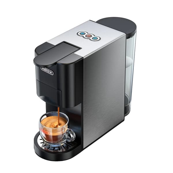 Elektrisk Kaffemaskine, 19 Bar Tryk, 5-i-1 Bryggeomstillinger,EU, sort