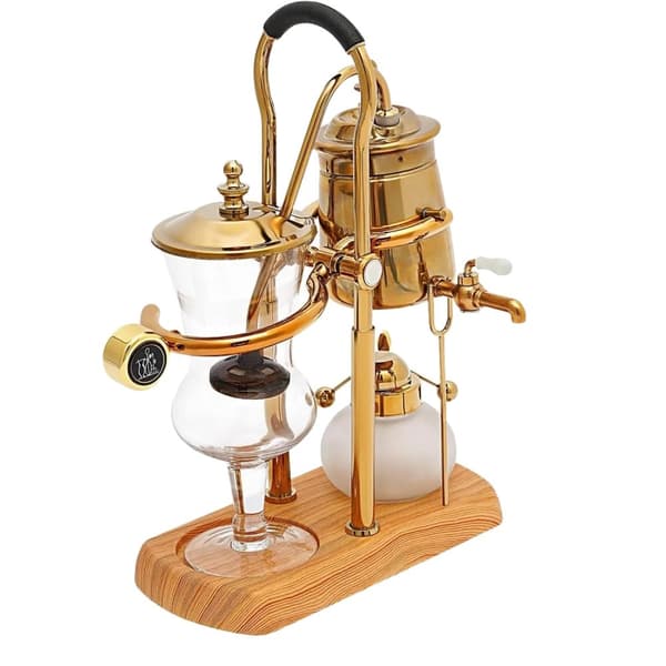 Gylden Siphon Kaffemaskine, 400ml Kapacitet, Retro Stil, Manuel Betjening,Guld
