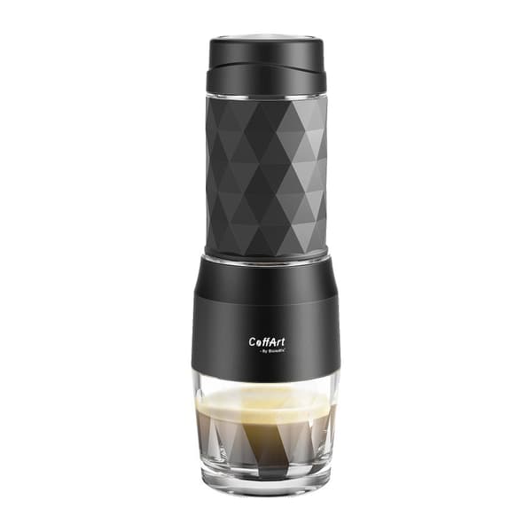 Bærbar Espresso Maskine, Håndtryksdesign, Hurtig Brygning,sort