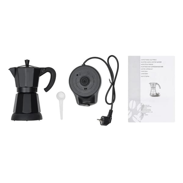 Elektrisk Moka Pot Kaffemaskine, 300 ml Kapacitet, Effektiv Brygning,sort