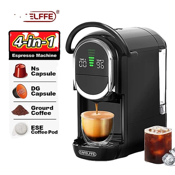 Cafelffe Kapselkaffemaskine, 19 Bar Tryk, Brygning af Hot og Kold,EU