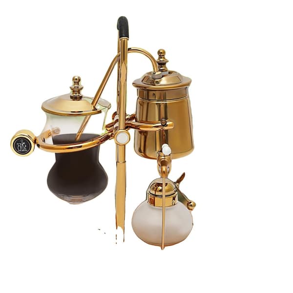 Siphon Kaffeemaskine, Borosilikatglas, Stilfuld Guldfinish, Kunstnerisk Brygning