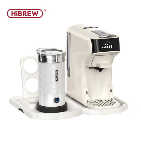 HiBREW Kapselkaffemaskin, 20 Bar Pumptryck, Mångsidiga Bryggalternativ,EU, H1B M1A WH Bricka