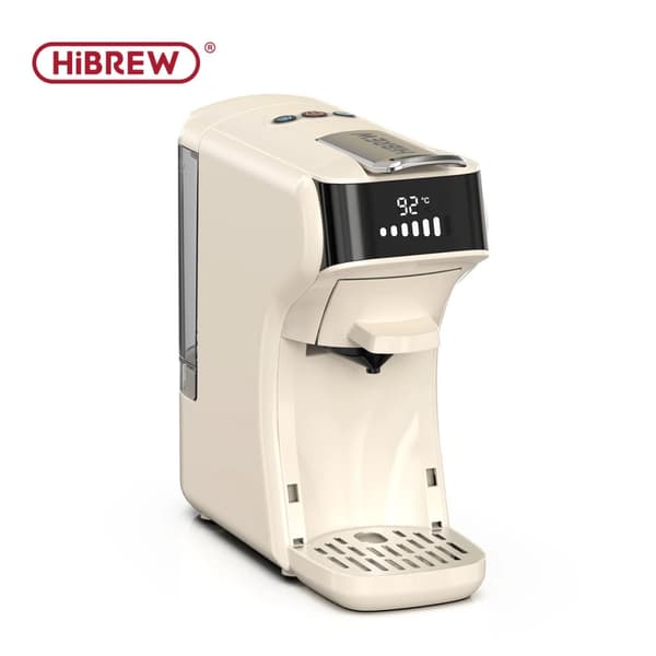 HiBREW Kapselkaffemaskin, 20 Bar Pumptryck, Mångsidiga Bryggalternativ,EU, H1B VIT