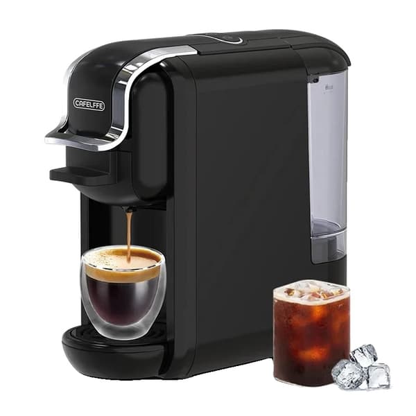 Kaffemaskin, 19 Bar Pumptryck, 2 Koppar Kapacitet, 0,6L Vattentank,EU, Svart