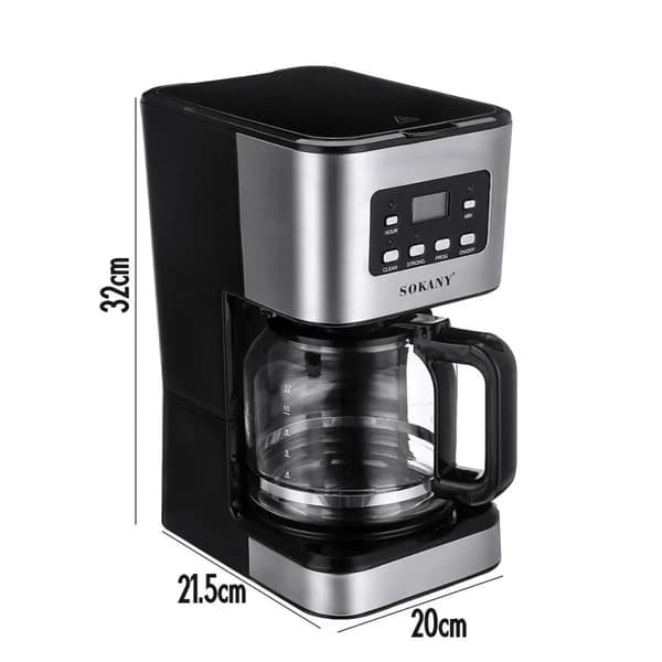 Kaffemaskine, 12 kop kapacitet, programmerbar timer,sort, EU