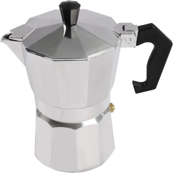 Elektrisk espressomaskin, justerbar temperatur, kapacitet för 3 koppar, aluminiumlegering,Silver