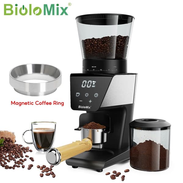 Automatisk Kværnkaffekværn, 30 Kværnindstillinger, Rustfrit Stål Gehäus, Elektrisk Strøm,EU, BG706 med ring