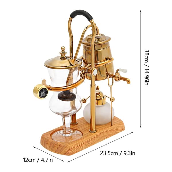 400ML Siphonkaffebryggare, Elegant Gulddesign, Integrerat Filter,Guld