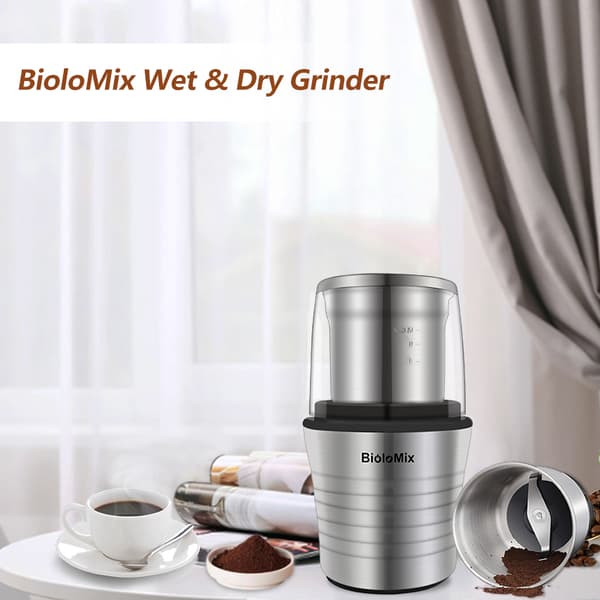 Elektrisk Grinder, 2-i-1 Funktion til både vådt og tørt, Rustfrit Stål Krop, 220V