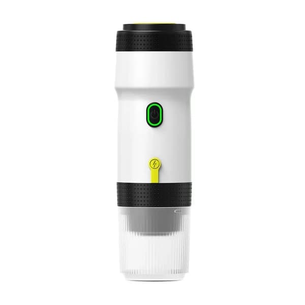 Bärbar elektrisk kaffemaskin, plastkåpa, finns i flera färger, kompatibel med olika kaffekapslar,Vit