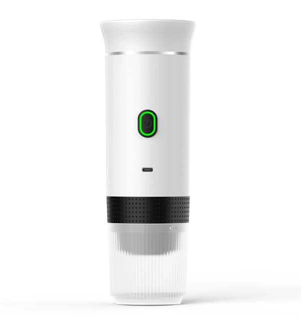 Bärbar Espresso Kaffemaskin, Mångsidig Design, Intelligent Extraktion, USB Typ-C Laddning,vit