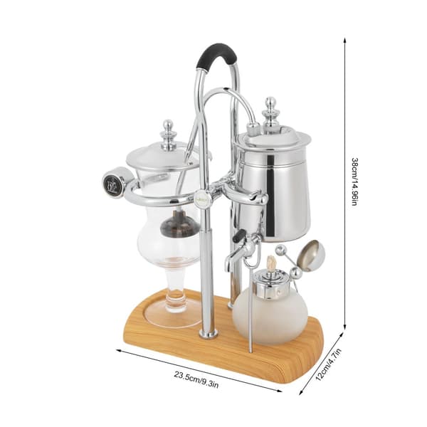 Retro Siphon Kaffe Bryggare, 37 Qt Kapacitet, Temperaturkontroll