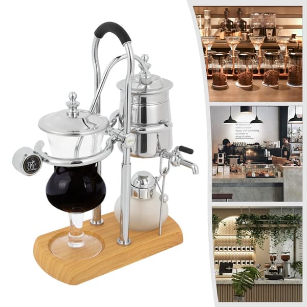 Retro Siphon Kaffe Bryggare, 37 Qt Kapacitet, Temperaturkontroll
