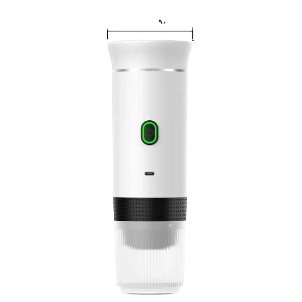 Bärbar Espressomaskin, 20 Bar Tryck, Kompatibel med Malet Kaffe och Kapslar, Bekväm USB-laddning,Vit
