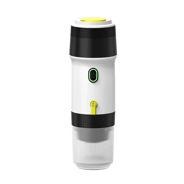 Bärbar Espressomaskin, 120 ml kapacitet, flera laddningsalternativ, kompakt design,vit