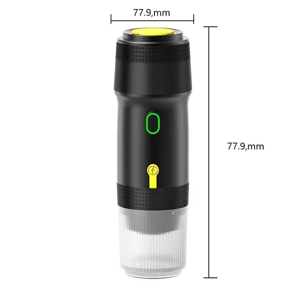 Bærbar Espresso Maskine, 120 ml Kapacitet, Multi-Opladningsmuligheder, Kompakt Design,Metallic mørkegrå