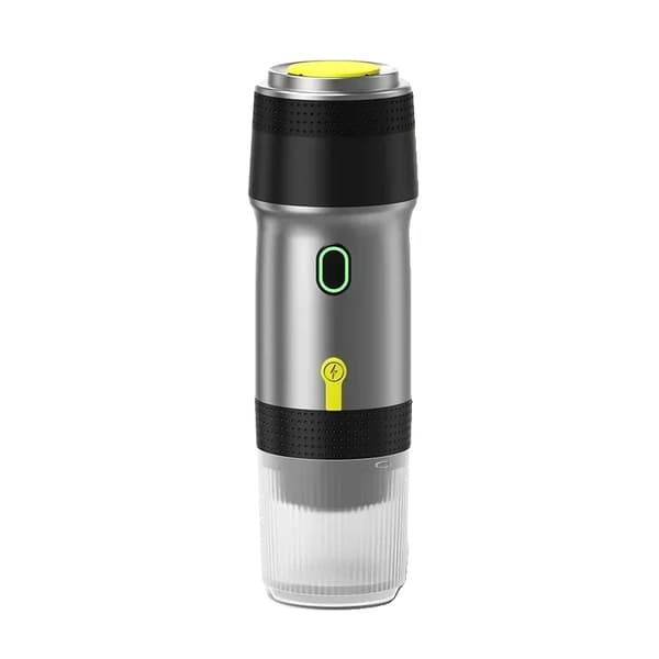 Bærbar Espresso Maskine, 120 ml Kapacitet, Multi-Opladningsmuligheder, Kompakt Design,metallisk grå